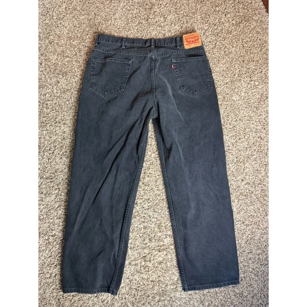 Levi's 550 Relaxed Fit Jeans Mens 42x32(38x30) Black Denim‎ Classic Straight